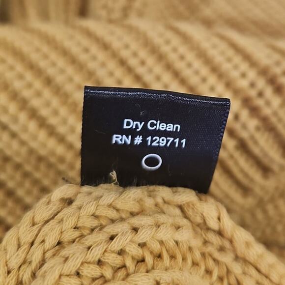 Jenni Kayne Fisherman Organic Cotton Blend Sweater Mustard Size L - Picture 10 of 10